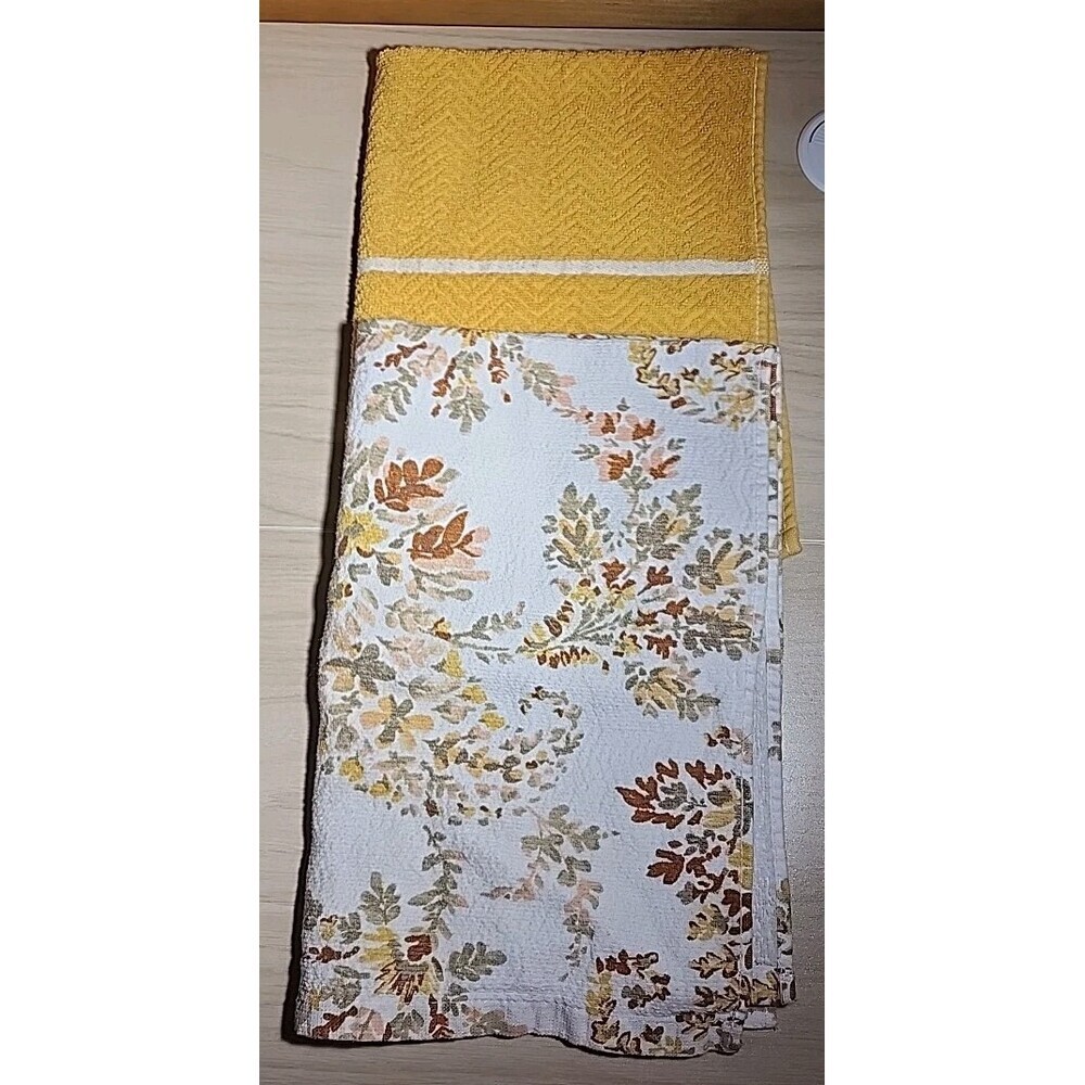 Lauren Ralph Lauren Yellow and Floral Plush Bath Towel Cotton Black Label